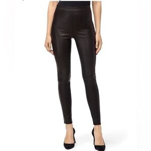 J Brand Black 100% Lamb Leather Pull On High Rise Skinny Pant Legging M